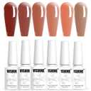2 x Vishine Jelly UV LED Gel Nail Polish Sets 6 Colors Transparent Red Pink Nude Brown Skin Color Soak Off Gel Polish Long Lasting Gift Set C007
