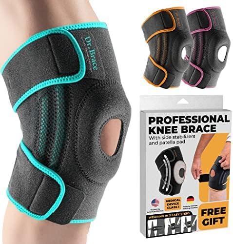 DR. BRACE ELITE Knee Brace with Side Stabilizers & Patella Gel Pads for Maximum Knee Pain Support and Fast Recovery for Men and Women (Earth, Large) (Large, Earth)