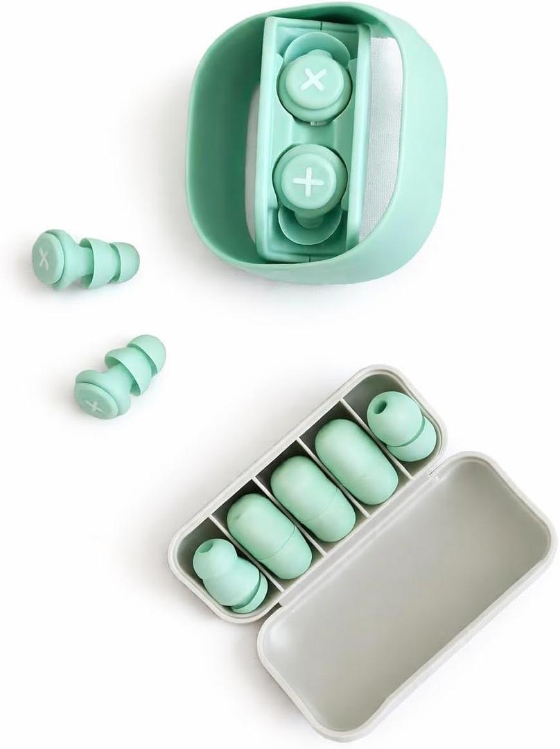 Noise Reducing Earplugs with Sleep Mask  Reusable Silicone Earplugs for Sleeping, Snoring Relief, Travel & Relaxation | Comfortable Fit with Multiple Sizes & Carry Case