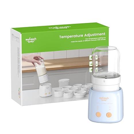 Portable Bottle Warmer On The Go, Includes 9 Brand Adapters, Fast Heating with Precise Temperature Control, Detachable & Leak-Proof Design, Baby Bottle Warmer for Travel - Blue