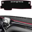 POSAID for Toyota Camry Dash Cover 2024 2023 2022 2021 2020 2019 2018 Dashboard Cover Mat Custom Fit Toyota Camry 2018-2024, Red Trim