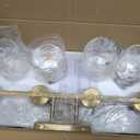 4 Light Bathroom Vanity Light Fixtures, Brushed Brass Modern Wall Lights with Clear Glass Shade, Vintage Wall Sconce Lighting for Living Room, Mirror, Bedroom, Hallway (Gold, 4-Lights)