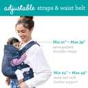Infantino Flip 4-in-1 Convertible Baby Carrier, Adjustable, Ergonomic Hands Free Babywearing, Registry Essential, Carrier for Newborn to Toddler, Floral Navy