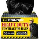 Reli. Contractor Garbage Bags 55 Gallon | 20 Trash Bags | Heavy Duty | Black Contractor