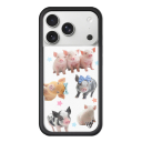Wildflower Cases - Compatible with iPhone 17 Pro Max| Protective Black Bumper, Drop Test Certified, Women Owned Small Business | Pigs Pink Blue Stars Aesthetic Trendy Cute | Little Piggies