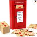 JULEASEL Romantic Love Postbox with 50 Mini Love Notes and Envelopes, Valentines Day Gifts for Him, Cute Valentines Gift for Husband Boyfriend, Vday LoveLetter, Long Distance Relationship Gifts