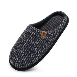 ONCAI Mens Cozy Memory Foam Scuff Slippers Slip On Warm House Shoes Indoor/Outdoor with Best Arch Support, Size 43