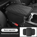 Car Center Console Cover, Leather Vehicle Armrest Box Pad with 2 Storage Bags, Automotive Interior Arm Rest Cushion Protector Accessories, Universal for SUV Sedan Truck (Black)