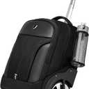 Rolling Backpack,Waterproof Backpack with Wheels for Business and Travel Commuter, Carry on Backpack with Laptop Compartment, Fit 17 Inch Laptop, Wheeled Backpack for Adults