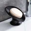 Self Draining Soap Dish,Shower Soap Holder,Black Ceramic Soap Dishes for Bathroom Kitchen Shower Keeps Soap Dry, Easy to Clean(Matte Black)