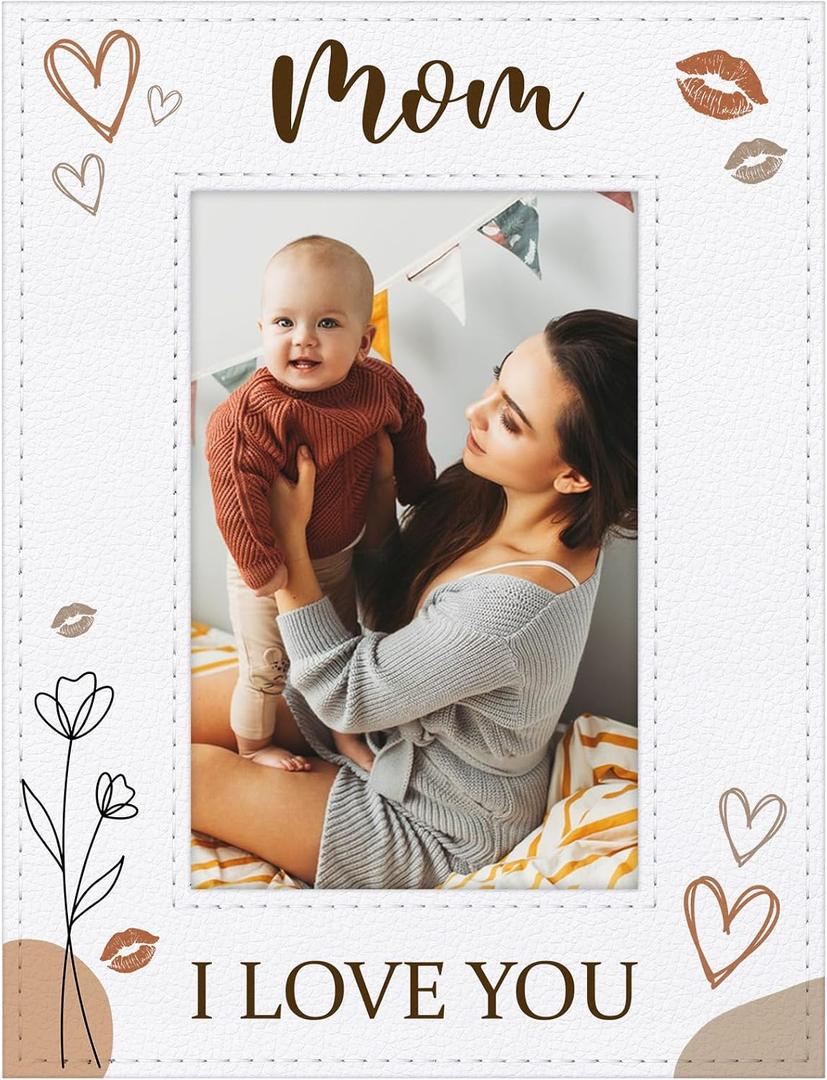 FaCraft Mothers Day Picture Frame - Mothers Day Gift for Mom from Daughter Son - New Moms First Mothers Day First Time Mom Gifts for Mother Wife - Wooden Photo Frame Birthday Gifts Home Decor