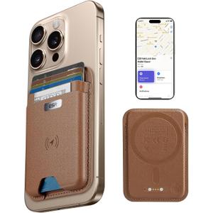 ESR for MagSafe Wallet with Find My Functionality, 5 Cards Holder, RFID-Blocking, Strong Magnetic Wallet for iPhone, for iPhone 17/16/15/14/13/12 Series, Not for 13/12 Mini, Brown
