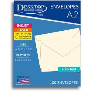 Envelope, Cream/Off White 4 3/8" x 5 3/4" for Greeting cards, Invitations - 100 Envelopes