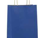 Klean & Conwenice Paper Gift Bags with Handles, 8x4.25x10.5 100Pcs Blue Bags Bulk, Medium Size Kraft Paper Bags, Wedding Gift Bag, Goody Party Favor, Retail Merchandise, Grocery Shopping