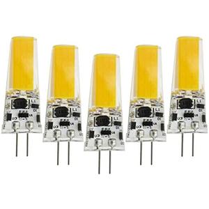 Klgeivb G4 LED Light Bulbs 3000K Warm White Lighting Dimmable, 5W Equivalent to 50W AC 110V-120V, Bi-pin LED Bulb Silicone G4 LED Bulbs (5-Pack)