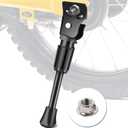 Kids Bike Kickstand Fits 12 14 16 18 20 Inch Bicycles, Aluminum Alloy Kickstand for Kids Bike with Anti-Slip Pad, Universal Fit for Mountain Road Bikes (Black)