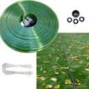 75 FT Flat Sprinkler Hose for Lawn Watering Garden Soaker Hose with Holes, Heavy Duty Lightweight No-Kink Water Hose with Stakes, Irrigation Hose, Great Fun for Kids and Dog