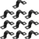 uxcell 100Pcs U-Shaped Pipe Clamp, 1/2 Inch(12mm) 2 Hole U-Tube Strap Clamp Heavy Duty Connector Bracket for Conduit Cables Wire Cord, Black