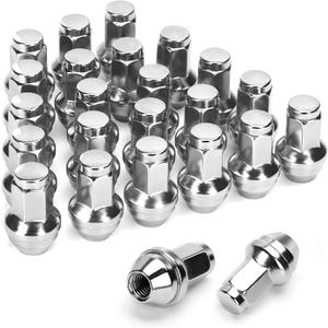 ynofit 24pcs 14x2 OEM/ Stock Lug Nuts for Ford 2004-2014 F-150/ 2000-2014 Expedition, M14-2.0 One-Piece Design Durable Factory Chrome Wheel Lugnuts, 21mm Hex Anti-Rusting Updated