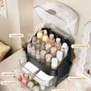 Makeup Organizer Countertop, Skincare Holder Bathroom Counter Organizer, Storage Box Cosmetic Display Cases, Teen Girl Gifts Make up Organizers for Vanity, Dresser (Black)