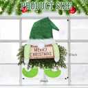 Knitgrip Christmas Lighted Wreath Gnome Xmas Gnome Door Wreath Artificial Santa Xmas Hanging Sign for Door Window Wall Decorations Farmhouse Christmas Home Decor(Green)