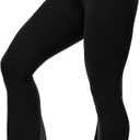 UEU Flare Leggings for Women with Tummy Control, V Crossover High Waisted Yoga Pants, Bootcut Wide Leg, 29-33" Inseam (Small, Black)