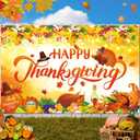 Premium Thanksgiving Backdrop Banner, Large 72x44in, Ideal Thanksgiving Decorations, Classic Design, HQ Fabric, HD Printing, Perfect for Friendsgiving Party Decorations