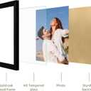YESKAY 8.5x11 Picture Frame - 8.5 x 11 Photo Frame Made of Solid Oak Wood and Real Glass,Display Picture 2 Opening 5x7 with Mat or 8.5x11 Without Mat for Wall & Tabletop(Color Black)