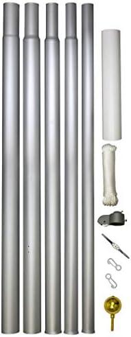 Valley Forge Flag TSRAFP Tapered Sectional Aluminum Flag Pole Ground Flagpole Set, 20'