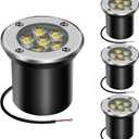 Low Voltage Landscape Light Outdoor In-Ground Well Lights 6W 12V-24V IP67 Waterproof LED Landscape Lighting for Paver, Outdoor Pathway Light Driveway Garden Lights (Warm White)