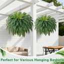 48in 96 Leaves Large Fake Ferns-Set of 2 Artificial Plants Outdoor, UV Resistant Artificial Ferns for Outdoors, Realistic Faux Boston Fern Fake Plants for Porch Home Garden Patio Hanging Decor
