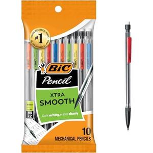 BIC Xtra-Smooth Mechanical Pencils with Erasers, Medium Point (0.7mm), 10-Count Pack, Bulk Mechanical Pencils for School or Office Supplies,Pack of 12