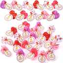 Jerify 24 Pcs 2 Inch Valentines Ducks for Kids Classroom Exchange Gifts Valentine's Day Rubber Ducks with Gifts Cards Mini Heart Rubber Duckies Valentines Party Favors Toys, 6 Styles (Colorful)