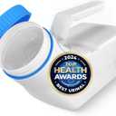 Urinals for Men Glow in The Dark Lid by Tilcare (1 Pack) - 32oz/1000mL Thick Plastic Mens Bedpan Bottle with Screw-on Lid - Spill Proof Portable Pee Bottles - Travel Urine Collection Containers