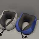 urnexttour Travel Pillow for Airplane-2 Pack Memory Foam Neck Pillows, Soft Support Travel Essentials for Travelling, Sleeping Rest, Car, Train and Home Use(Grey&Blue)