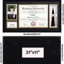 VIOLABBEY Matte Black Diploma Frame with Tassel Holder for 8.5x11 Certificates Document and 4x6 Graduation Pictures, College Degree Frame for Wall Mounted (Black Gold Double Mat)