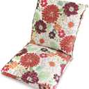 Set of 2 Outdoor Dining Chair Cushions, Comfort Patio Seating Cushions, 44 x21x4.5 inch, Single Welt and Zipper (Blooming Fiesta)