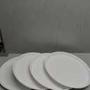 Saedy White Plastic Fast Food Trays, Round Serving Trays(4 Packs)