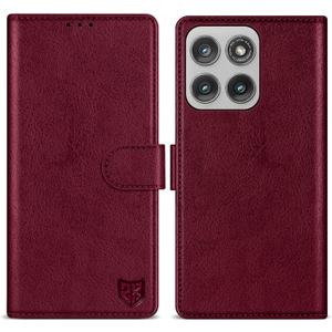 ZZXX for Motorola Moto Edge 2025 Wallet Case with [RFID Blocking] Card Slot Kickstand Magnetic PU Leather Flip Fold Protective Phone Case for Moto Edge 2025 Case Wallet(Wine Red-6.7 inch)