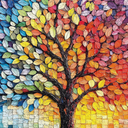 Blueforest Tree of Life 1000 Piece Puzzle for Adults  Stained Glass Mosaic Jigsaw Puzzle, Vibrant Impossible Challenging Puzzle with Letters on Back, Wall Art Decor