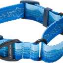 Leash Boss Martingale Collar for Dogs | Reflective Nylon Dog Collar for Large Dogs, Medium and Small Dogs | No Pull Pet Training Collar | Quick Release Buckle, Adjustable Pet Collar (Medium (14.5-17" Neck x 1" Wide), Blue - Wave)