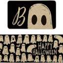 Artoid Mode Boo Ghosts Bat Happy Halloween Kitchen Mats Set of 2, Low-Profile Home Decor Kitchen Rugs for Floor - 17x29 and 17x47 Inch