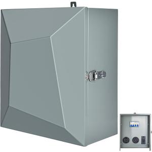 Rv Power Outlet Box with Breaker, Temporary Rv Electrical Panel with 20 30 50 Amp Receptacle, Lockable Metal Enclosure Weatherproof RV Power Box for RV,Camper,Travel Trailer