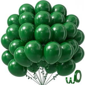 Awenztech Dark Green Balloons 12 inch, Forest Green Latex Balloon 50pcs Party Balloons for Christmas Jungle Football Tropical Safari Birthday Party Decorations