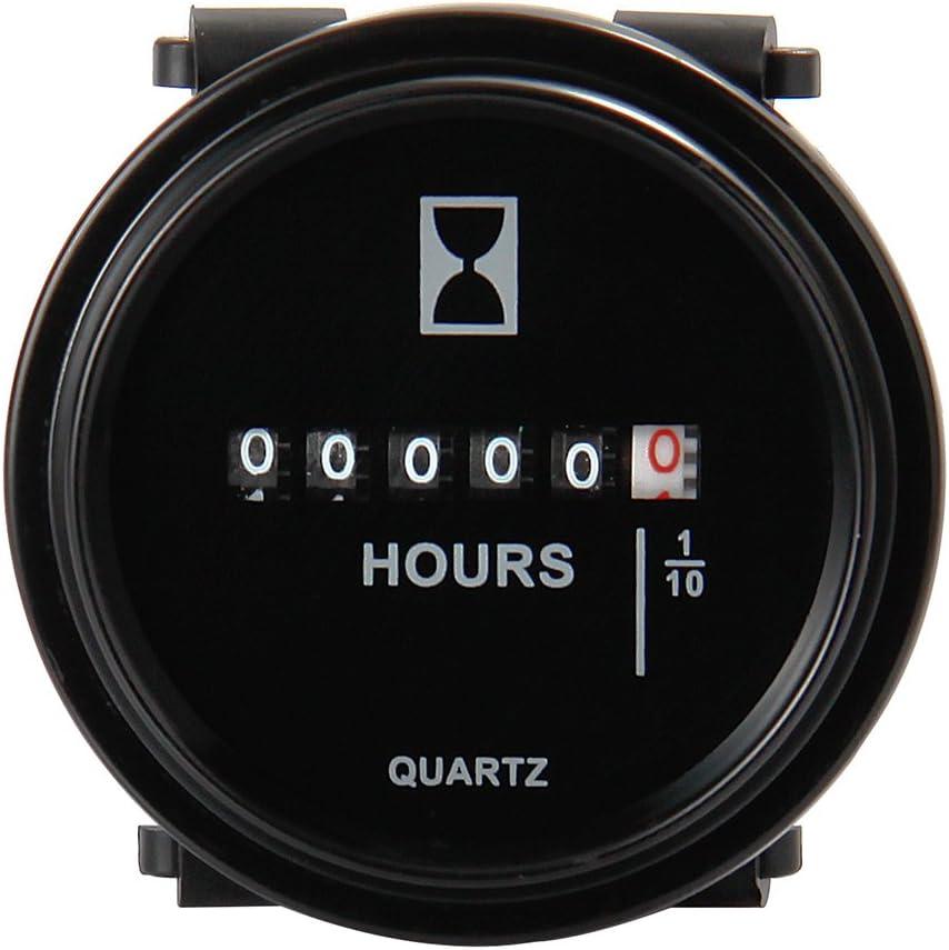 Mechanical Hour Meter Gauge - AIMILAR Professional Engine Hourmeter DC 8-80V for Boat Auto ATV UTV Snowmobile Lawn Tractors Generators (DC8-80V)