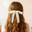 LaRibbons Chiffon Pre - Made Hair Bows Ribbon for Women Girls - Ivory Chiffon Ribbon Bows for Gift Wrapping & Wedding Decor, 24PCs