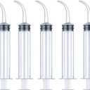 Wisdom Teeth Syringe, 5 Pack Irrigation Dental Syringes with Curved Tip for Dental Care Liquid Oral Tonsil Stone (Curved-No Measurement)