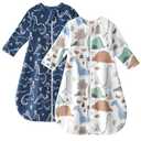 Yoofoss Baby Sleep Sack 6-12 Months, Long Sleeve Sleep Sack 1.5 Tog, Fleece Baby Wearable Blanket with 2-Way Zipper, Soft Warm