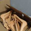 Amber Home 20 Pack Wooden Coat Hangers, Natural Wood Suit Hangers with Non Slip Pant Bar, Clothes Hangers for Shirts, Jackets, Dress, Pant (Natural, 30)