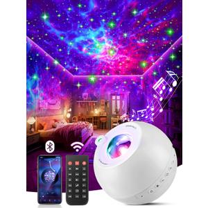 One Fire Galaxy Projector 360 Modes+15 White Noise+Bluetooth Star Projector Valentines Day Gifts Decorations Birthday Gifts Night Light Lava Lamp Teen Girl Gift for Teen Boy Gift Room Decor Led Lights